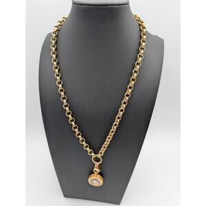 Origami Owl Gold Tone Rolo Chain Bracelet with Floating Charms Locket NANA L